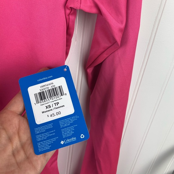 Columbia Rapid Creek Logo Pink Long Sleeve Shirt - Picture 5 of 7